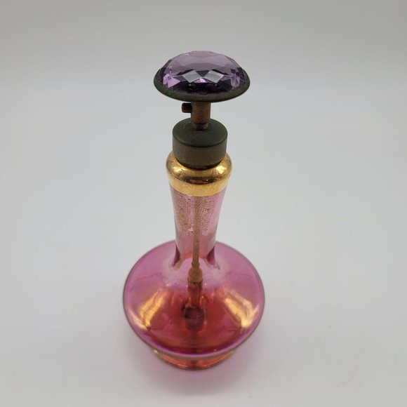 Vintage Perfume Bottle Purple Gold West Germany Irving Rice Import DE8 - Picture 9 of 12